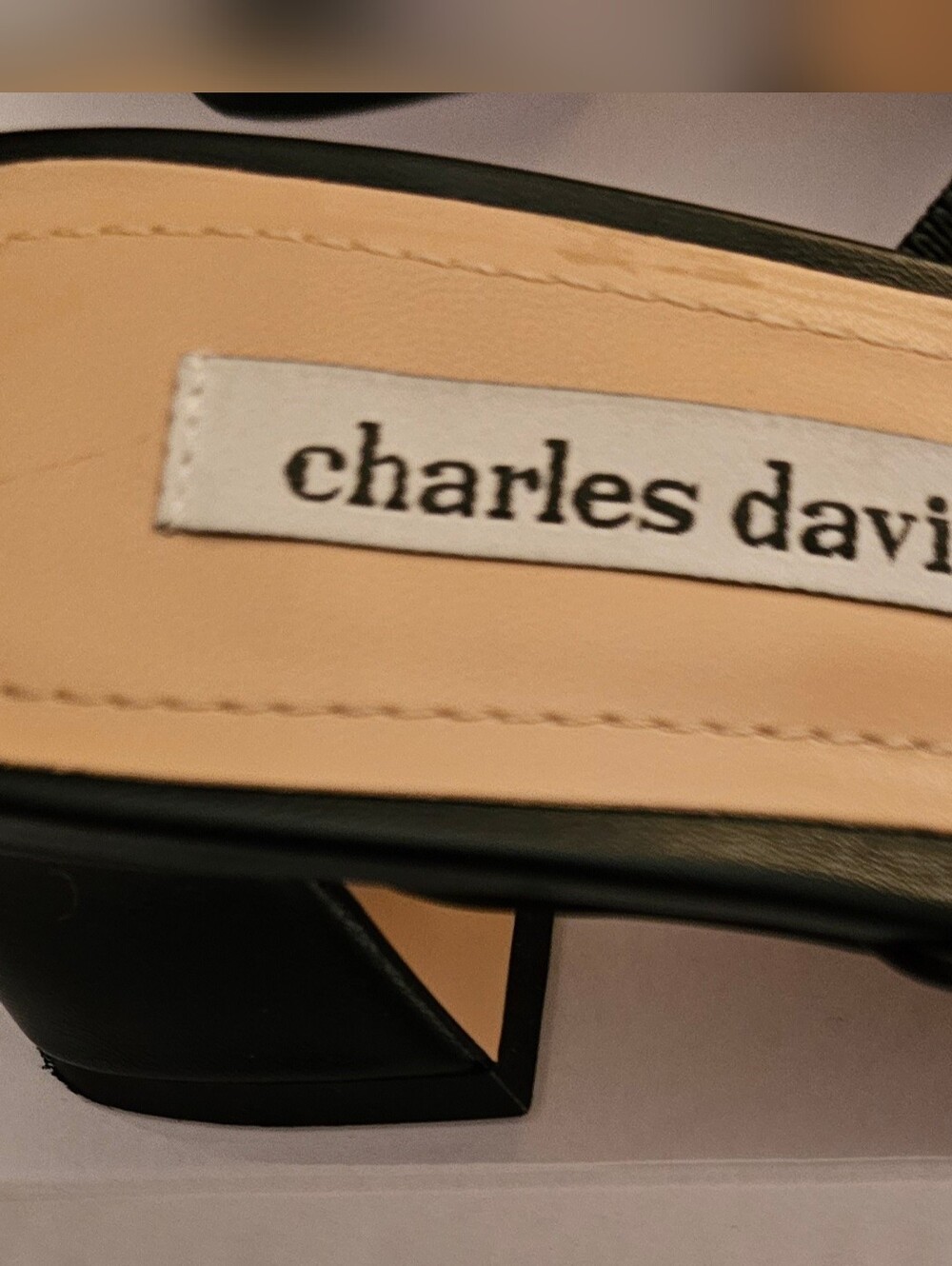 Charles David Black Studded Cross-Strap Block Heel Mules - Picture 6 of 7